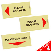 PRICARO Haftnotizen "Bitte hier unterschreiben", Links orange, 100 Blatt, 5 Stück