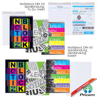 PRICARO Notizblock "Journal", A5, kariert, Leimbindung, 3 Stück