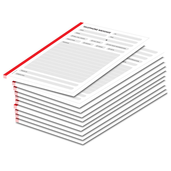 PRICARO Telephone Message, A5 unpunched, red, Set of 10