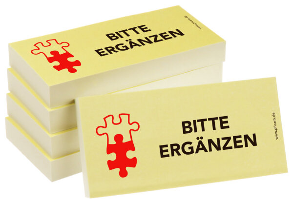 PRICARO Haftnotizen "Bitte ergänzen", 100 Blatt, 5 Stück