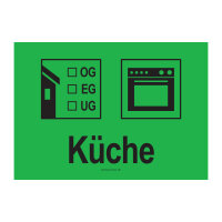 PRICARO Umzugsaufkleber "Küche" grün,...