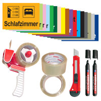 PRICARO Umzugsaufkleber "Komplettpaket Haus",...