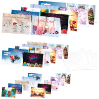PRICARO Weihnachtskarten mit Briefumschlägen Motive 1, 30...