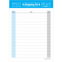 PRICARO Shopping List "Typo", blue, A6, Set of 5
