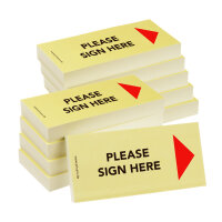 PRICARO Sticky Note "Please sign here", Arrow right, 100 Sheets, Set of 10