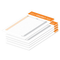 PRICARO Einkaufsliste Typo, orange, A6, 5 Stück