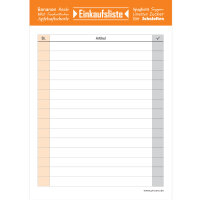 PRICARO Einkaufsliste "Typo", orange, A6, 5...