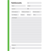 PRICARO Telefonnotizblock, A5 ungelocht, grün, 5...