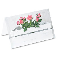 PRICARO Tischkarten Blumenkiste Rosen, 50 Stück