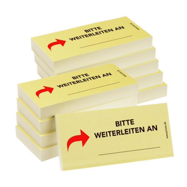 PRICARO Haftnotizen "Bitte weiterleiten an", 100 Blatt, 10 Stück