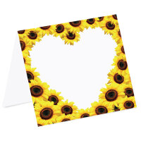 PRICARO Tischkarten "Sonnenblumen Herz",...