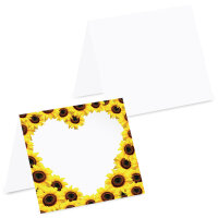 PRICARO Tischkarten "Sonnenblumen Herz",...