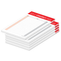 PRICARO Einkaufsliste "Typo", rot, A6, 5 Stück