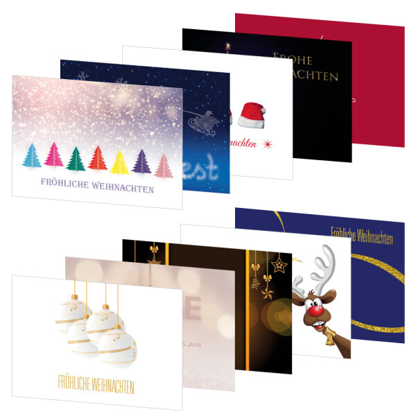 PRICARO Weihnachts-Postkarten "Motive 2", A6, 20 Stück