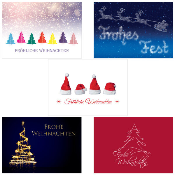 PRICARO Weihnachtskarten mit Briefumschlägen und Postkarten Motive 2, A6, 40 Stück