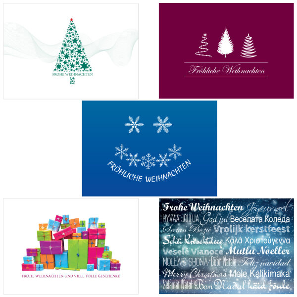 PRICARO Weihnachtskarten mit Briefumschlägen Motive 3, A7, 20 Stück