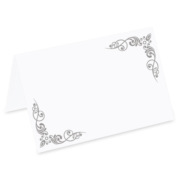 PRICARO Tischkarten "Verzierung", Silber, 50 Stück