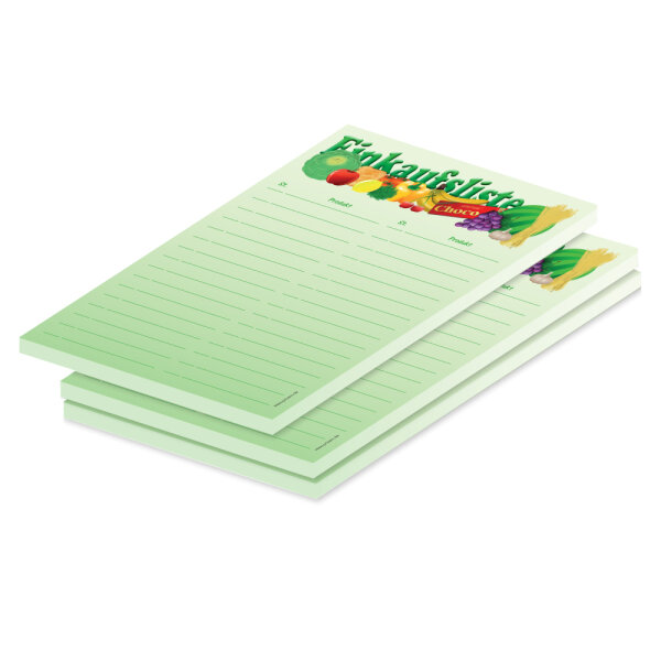 PRICARO Einkaufsliste Vielfalt, magnetisch, grün, A5, 25 Blatt, 3 Stück