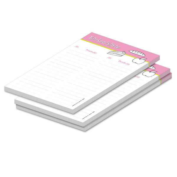PRICARO Einkaufsliste "Food", magnetisch, rosa, A5, 25 Blatt, 3 Stück