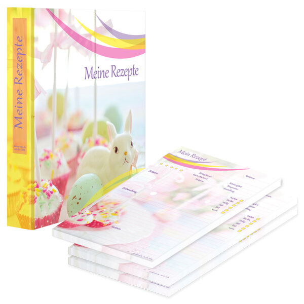 PRICARO Rezeptordner mit Rezeptblock "Cake-Pop", A4