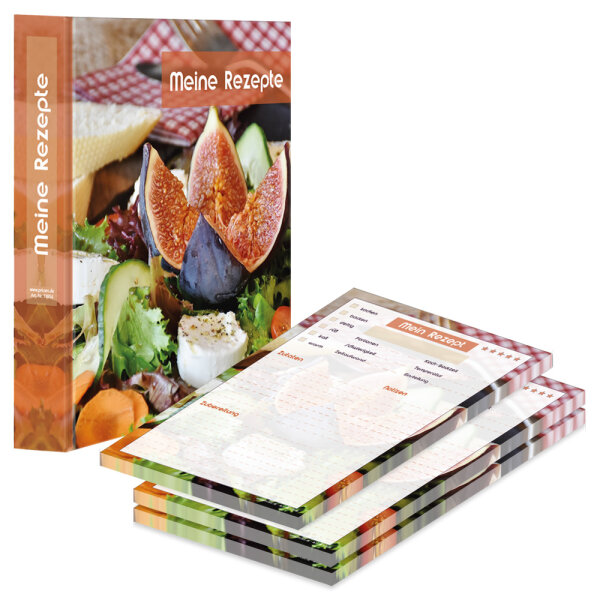 PRICARO Rezeptordner mit Rezeptblock "French Salad", A5