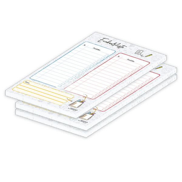 PRICARO Einkaufsliste "Doodles", A5, 3 Stück