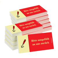 PRICARO Haftnotizen "Bitte ausgefüllt an uns zurück", rot, 100 Blatt, 10 Stück