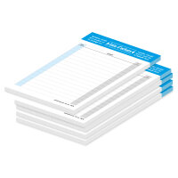 PRICARO Liste dachats "Typo", magnetisch, bleu, A6, 25 Blatt, 5 Stück