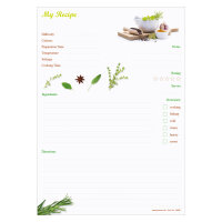 PRICARO Recipe notepad "Spices", A4, 25 sheets, 3 pieces