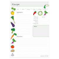PRICARO Recipe notepad "Vegetables", A4, 25 sheets, 3 pieces