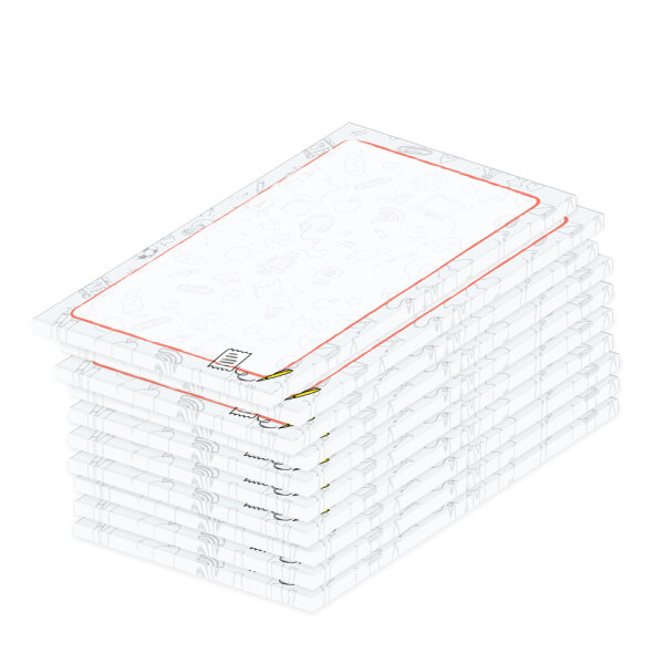 PRICARO Notizblock "Doodles", magnetisch, A7, 10 Stück