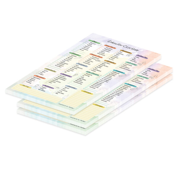 PRICARO Einkaufsliste "System", Checkliste, magnetisch, A5, 50 Blatt, 3 Stück