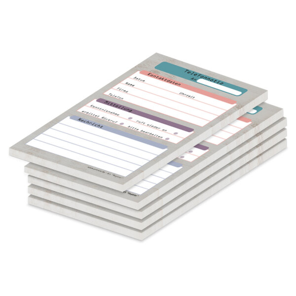 PRICARO Telefonnotizblock, A6, Register, 5 Stück
