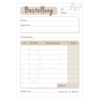 PRICARO Bestellannahmeblock "Blätter", A6