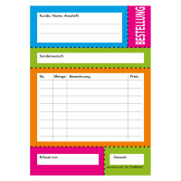 PRICARO Bestellannahmeblock "Knallfarben", A6