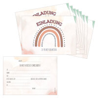 PRICARO Einladungskarten Kindergeburtstag, A6 "Regenbogen 1", 10 Stück