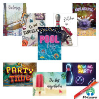 PRICARO Einladungskarten Kindergeburtstag, A6 "Party Time", 10 Stück