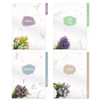 PRICARO Rezeptordner Komplett-Set "Bouquet", A4, 8 teilig