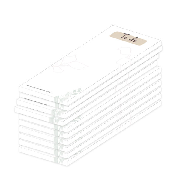 PRICARO Notizblock "Blätter", magnetisch, 62x148 mm, 10 Stück