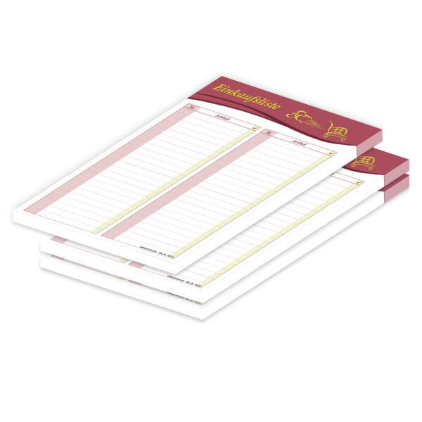 PRICARO Einkaufsliste "Speed", magnetisch, beere, A5, 50 Blatt, 3 Stück
