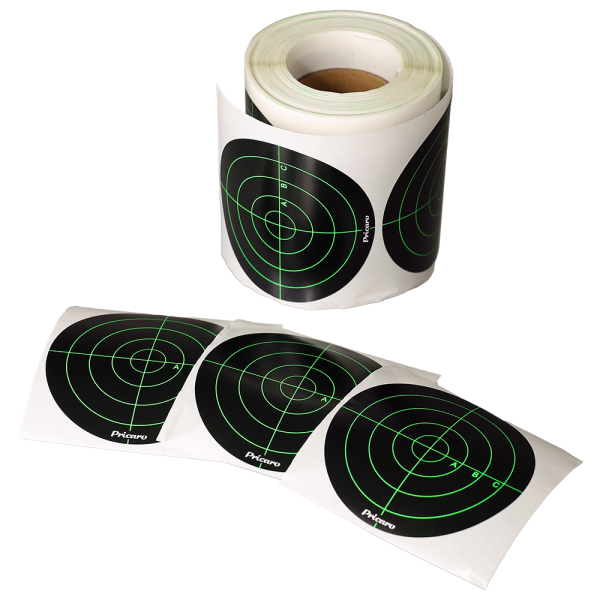 PRICARO Reaktive Zielscheibe "V5", selbstklebend, Splatter Target, Grün, 7,6 cm, 250 Stück