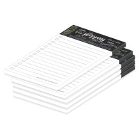 PRICARO Einkaufsliste "Lettering-black", magnetisch, A6, 50 Blatt, 5 Stück