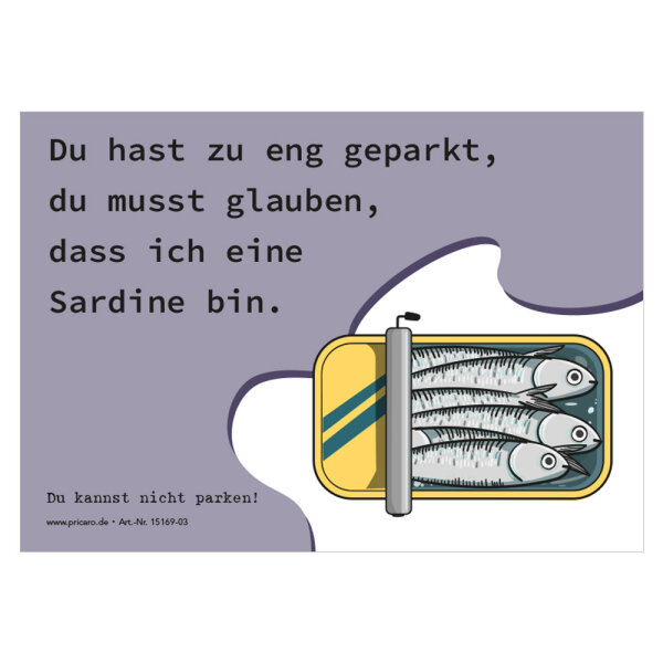 PRICARO Scheisse geparkt Flyer "Tiere-Sardine", A6, 50 Stück