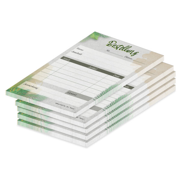 PRICARO Bestellannahmeblock "Palme", A6, 5 Stück