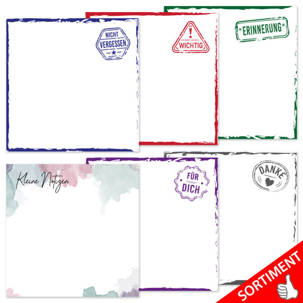 PRICARO Haftnotizen "Aquarell", 100 Blatt, 5 Stück