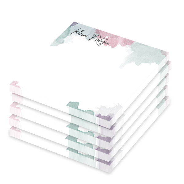 PRICARO Haftnotizen "Aquarell", 100 Blatt, 5 Stück 70 x 70 mm