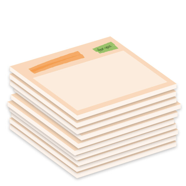 PRICARO Notizblock "Textmarker" orange, magnetisch, A7, 10 Stück