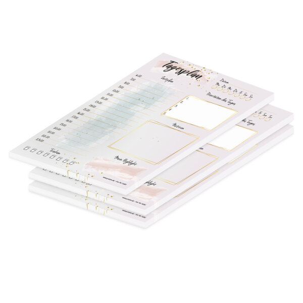 PRICARO Tagesplaner "Golden Dots", magnetisch, A5, 50 Blatt, 3 Stück
