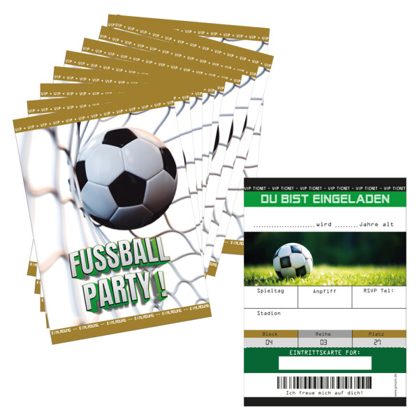 PRICARO Einladungskarten Kindergeburtstag, A6 "Fußball", 10 Stück
