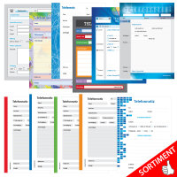 PRICARO Telefonnotizblock, A6 gelocht, blau, 10 Stück